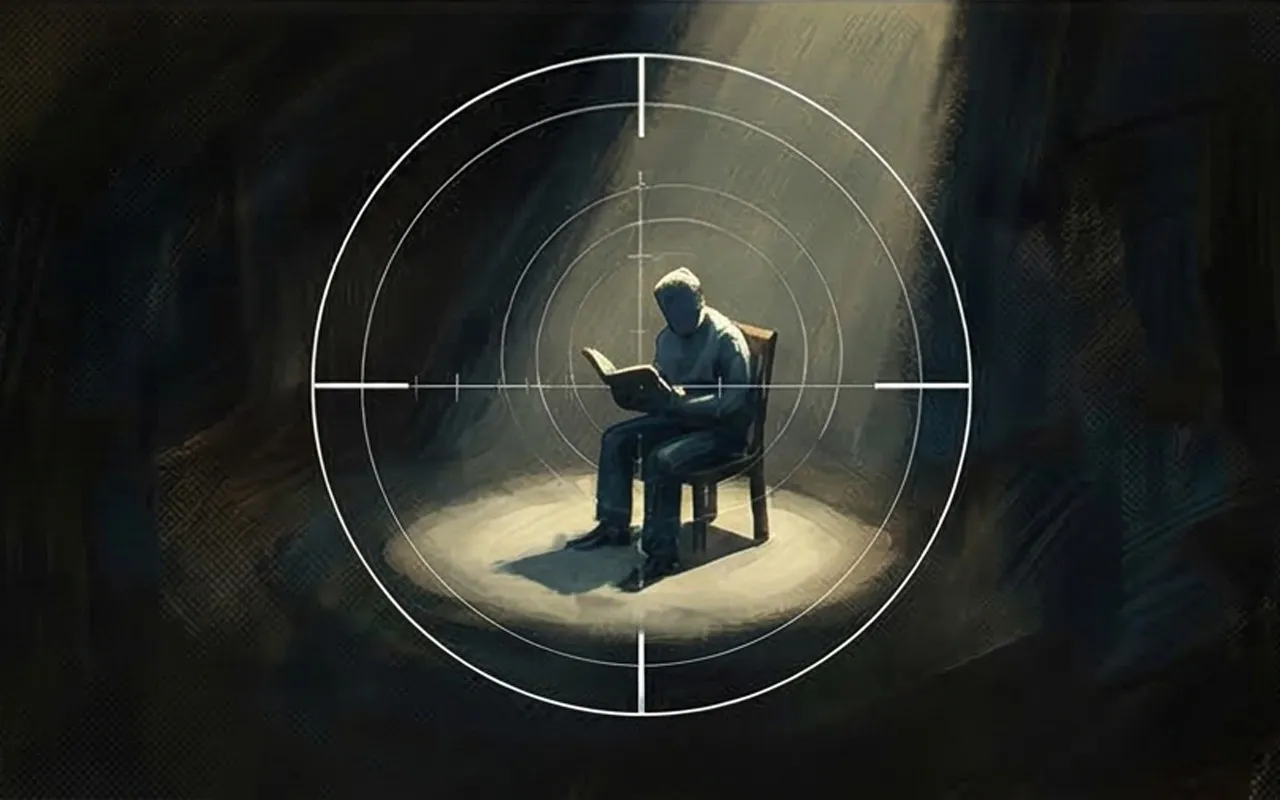 Infographic explaining focal points and visual priorities in scenic rendering.