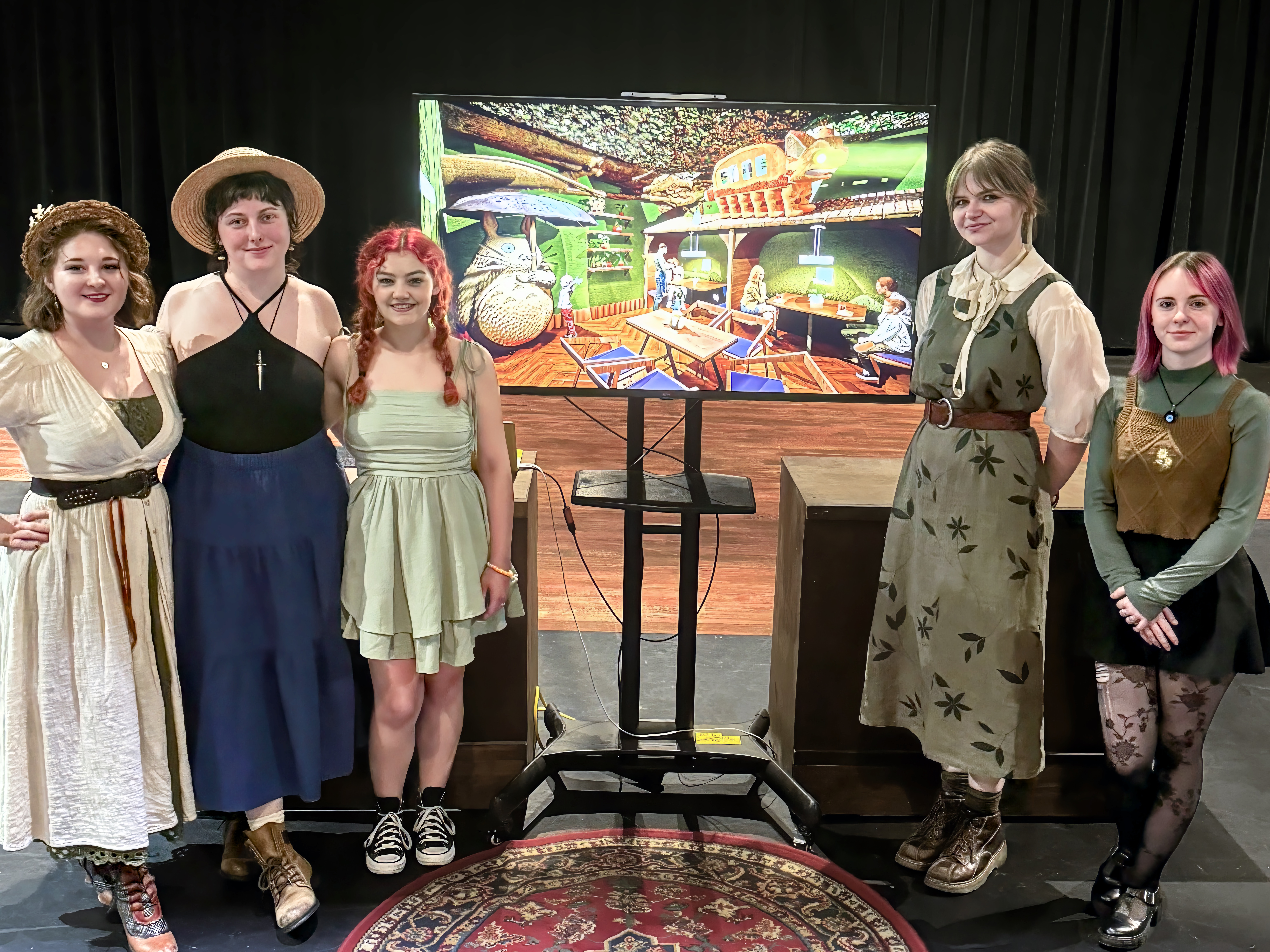 Theatre design students behind the Studio Ghibli-inspired immersive dining project.